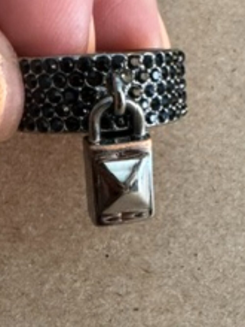 Eddie Borgo Pavé-Set Crystal Padlock Ring
